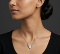 Rhodium leaf shaped chain with pendent