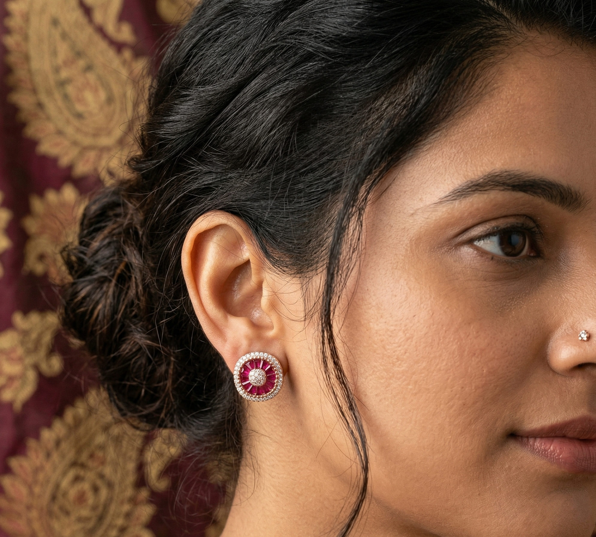 Pink Stone Earrings