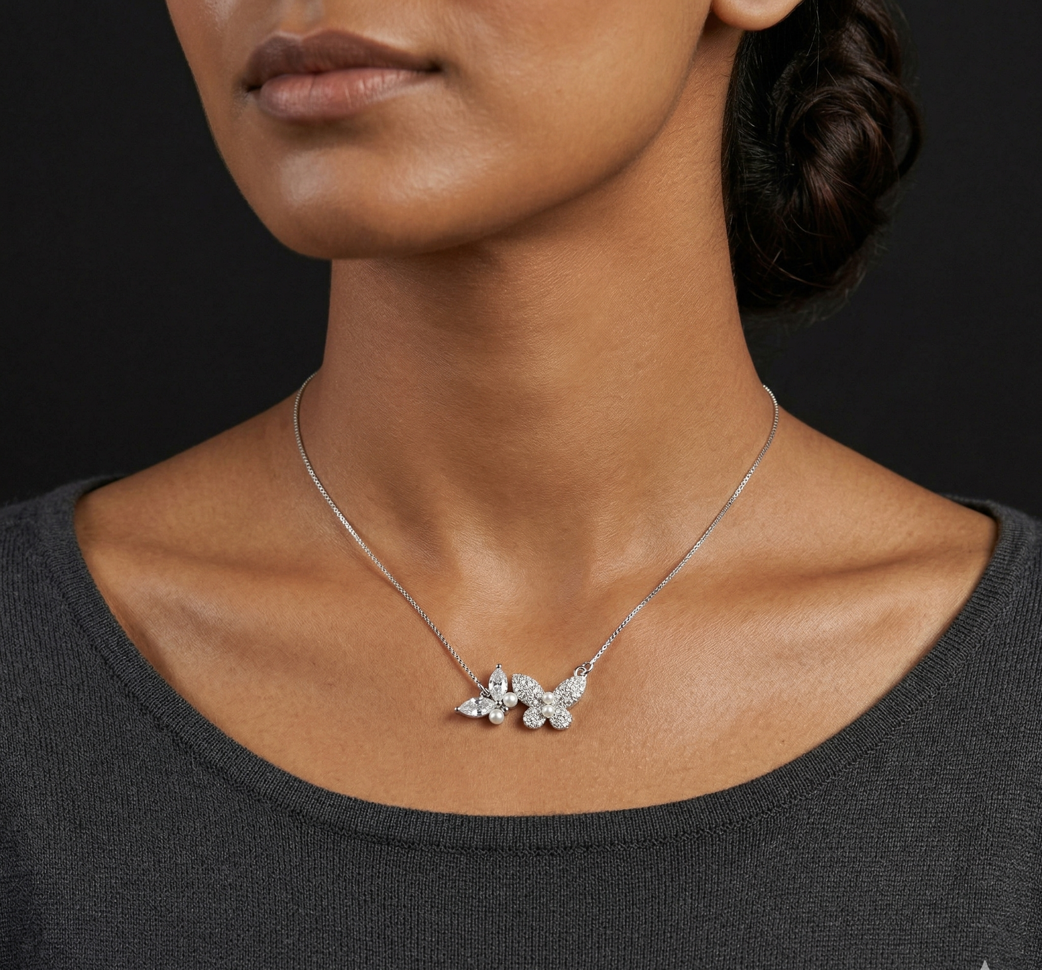 Twin butterfly chain pendant