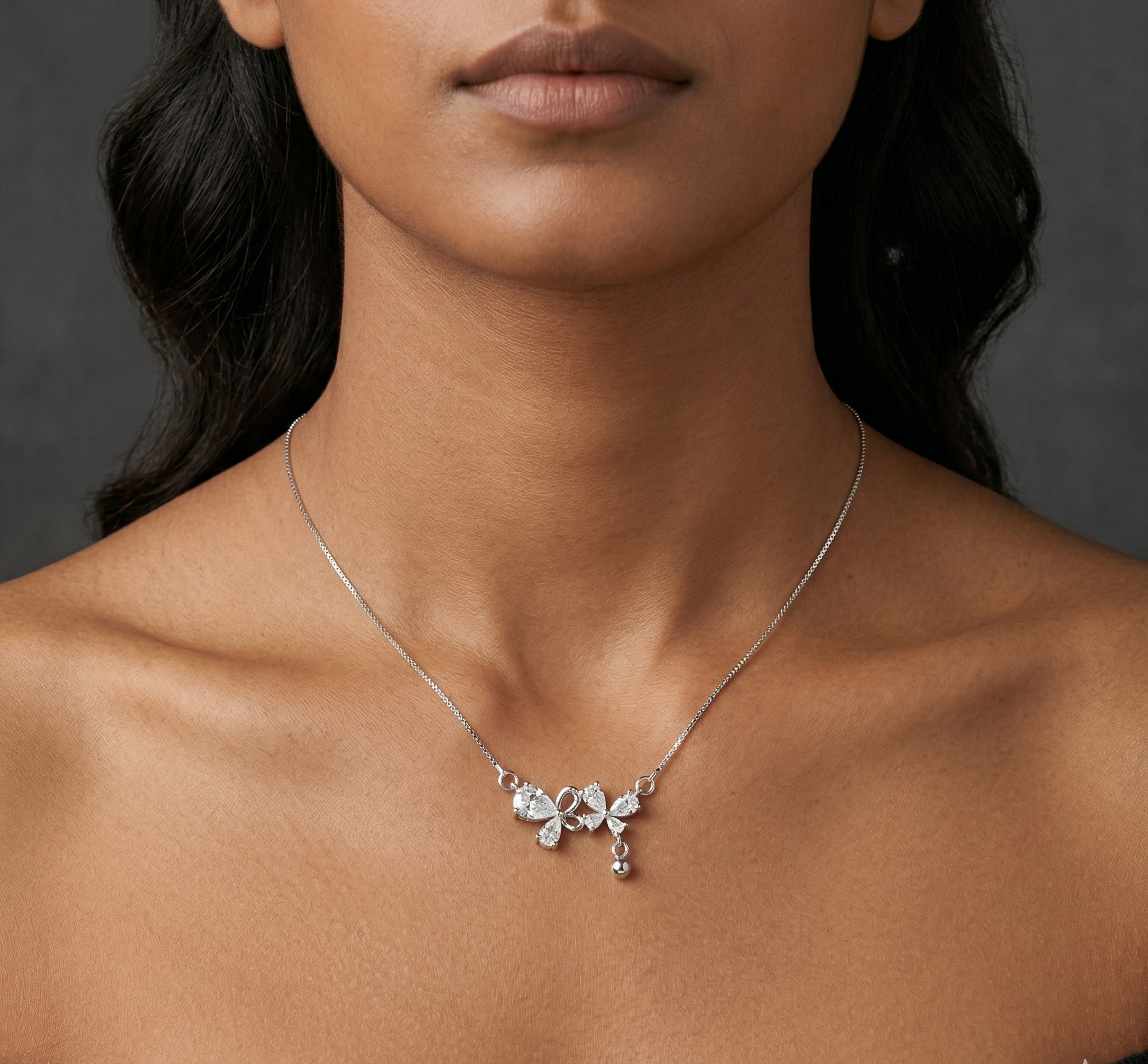 Twin butterfly chain pendant