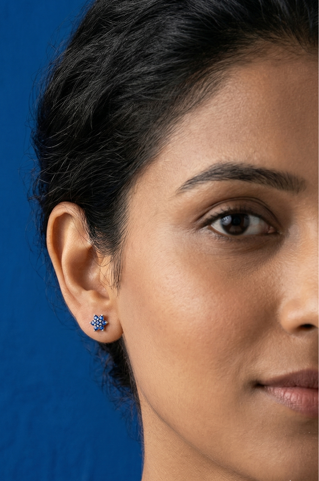 Satdani Blue Center Stone Earrings