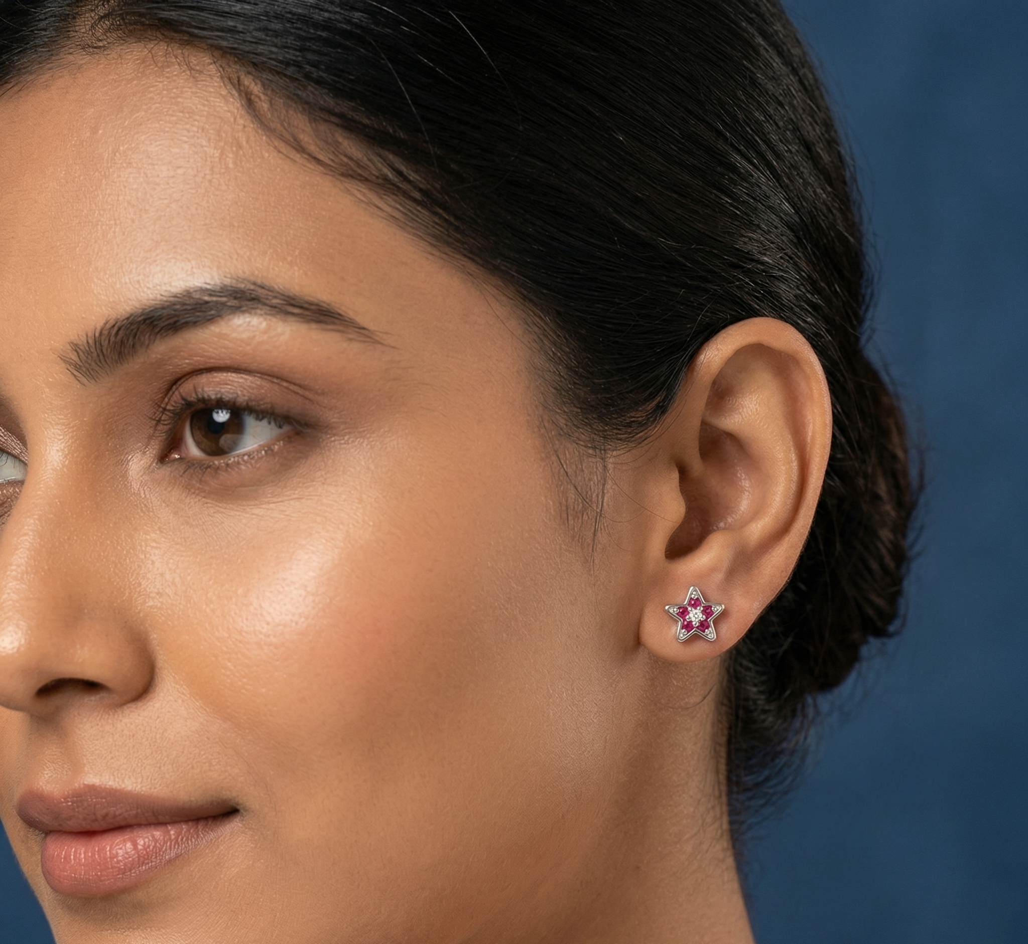 Star Red Stone Earring