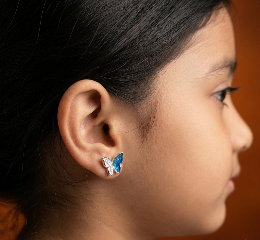 One side stone earrings