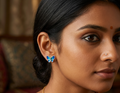 Small Blue Butterfly Earrings