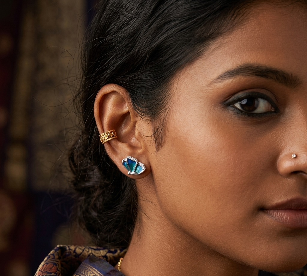 Small Blue Butterfly Earrings