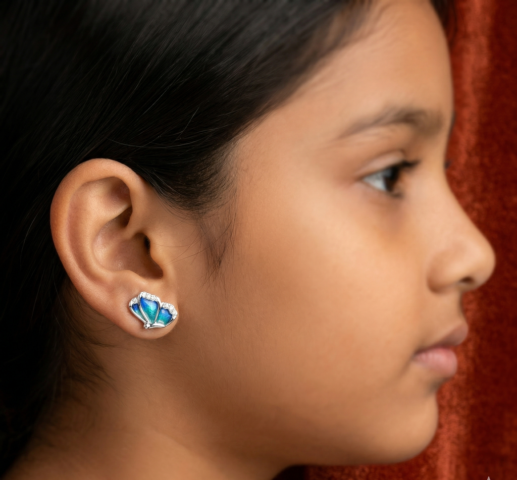 Small Blue Butterfly Earrings