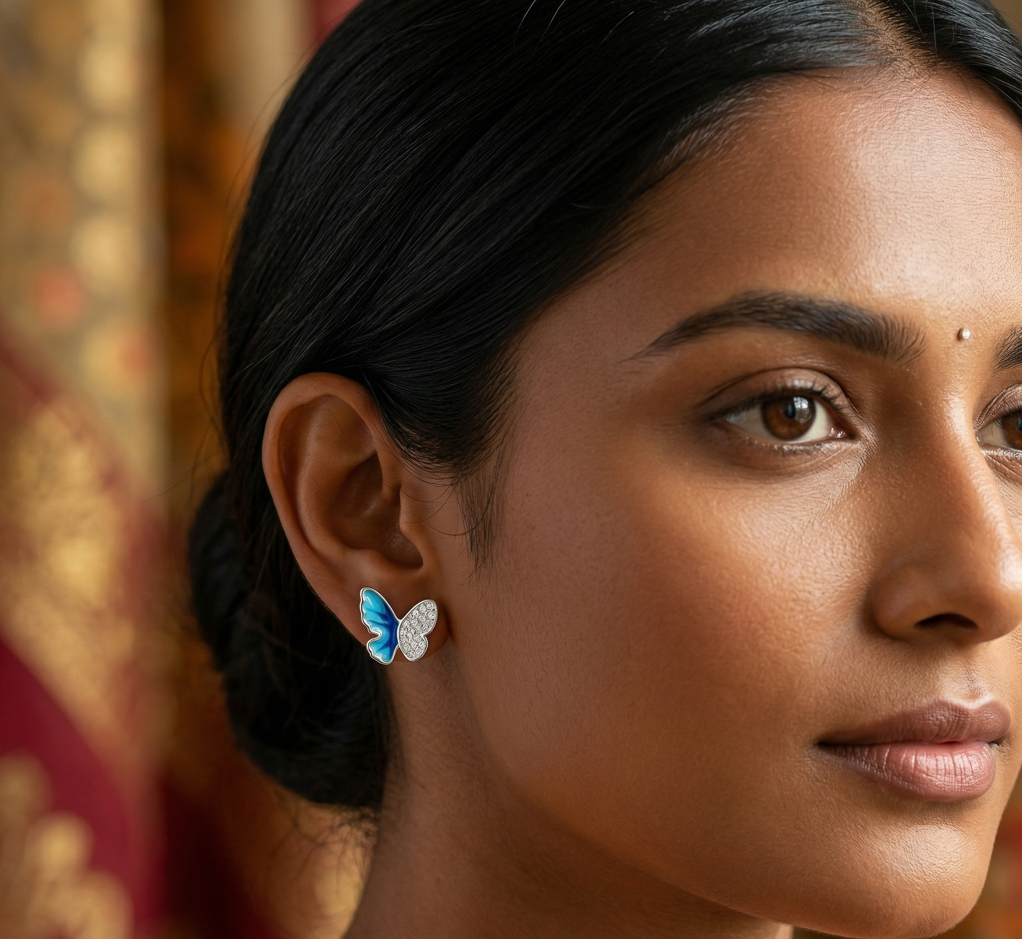 Stone Butterfly Earrings