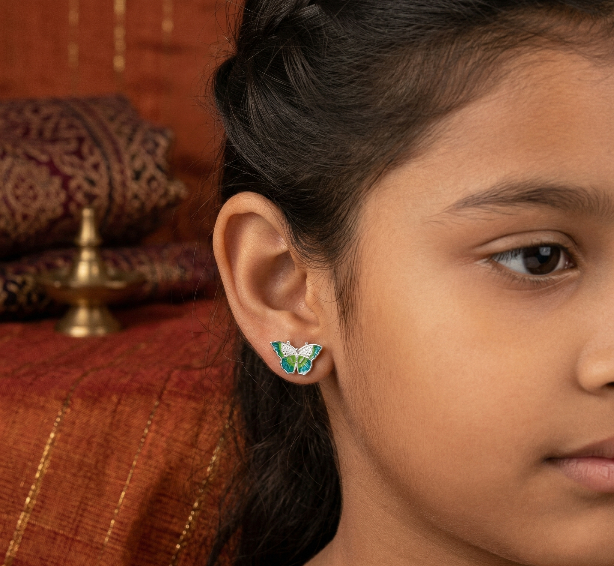 Green Buterfly Earrings