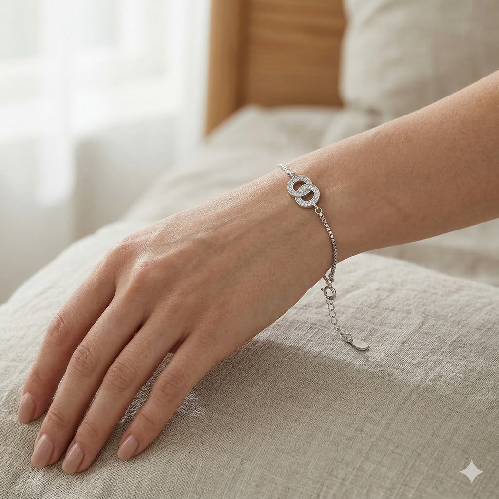 Double Circle CZ Bracelet