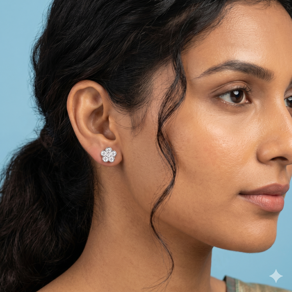 Flower-shaped earrings