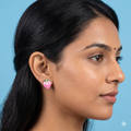 Pink strawberry-shaped earrings