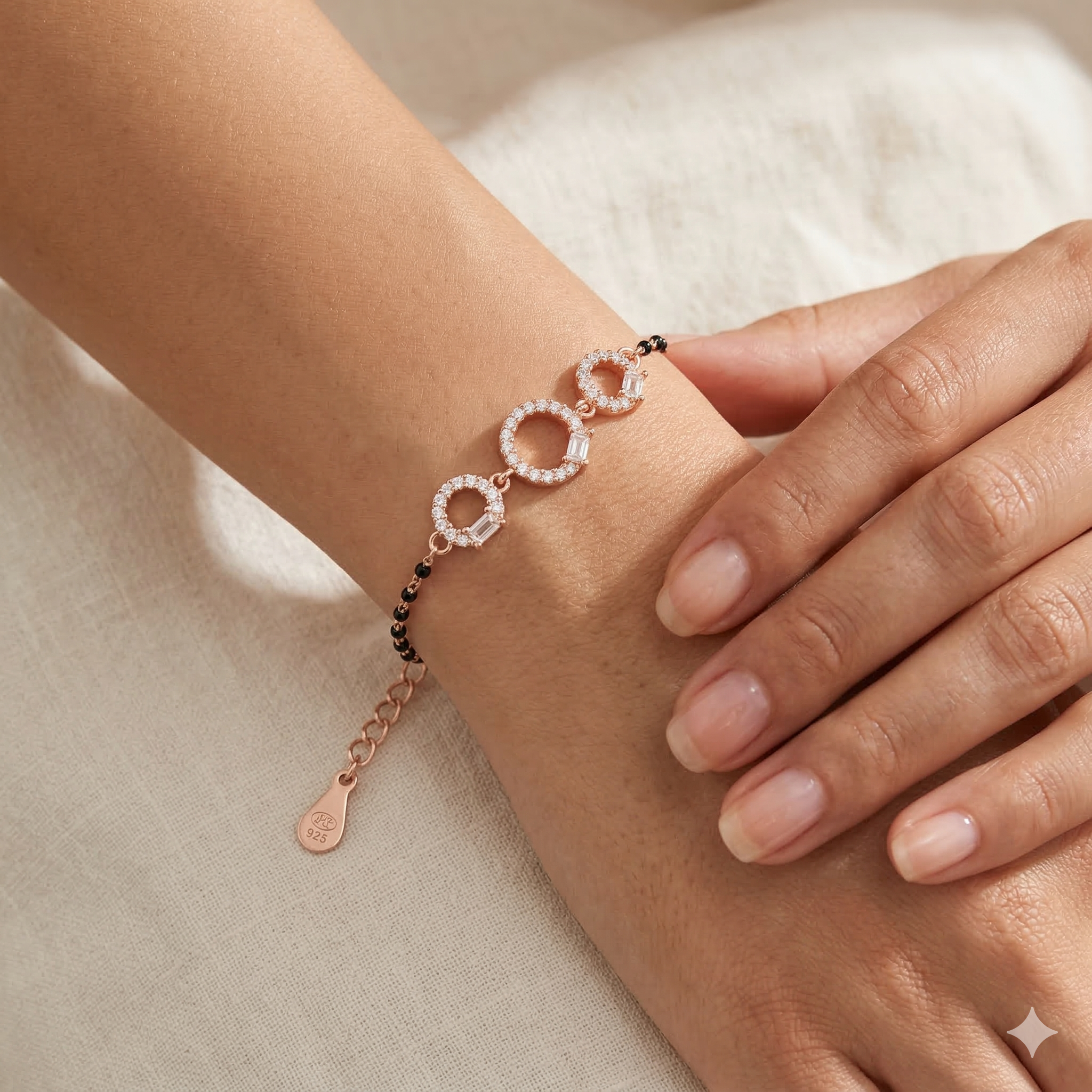 Circle Black Beeds Ladies Bracelet