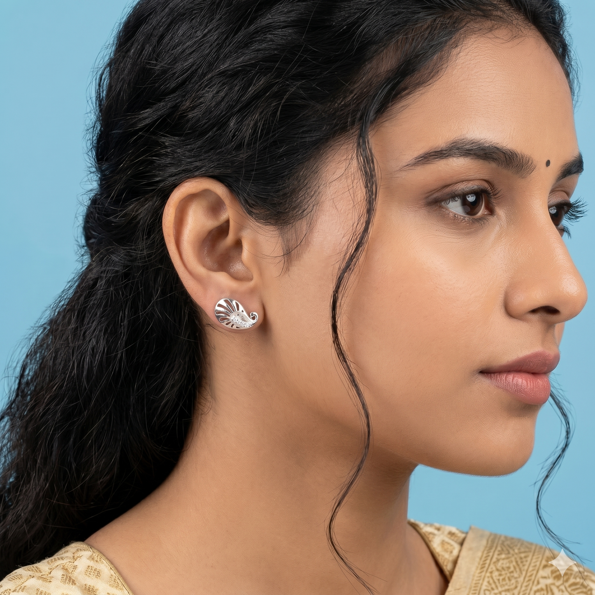 peacock-shaped earrings