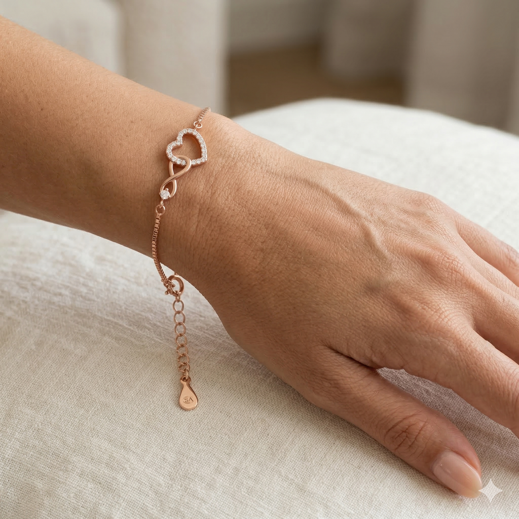 Infinity Heart Rosegold Bracelet
