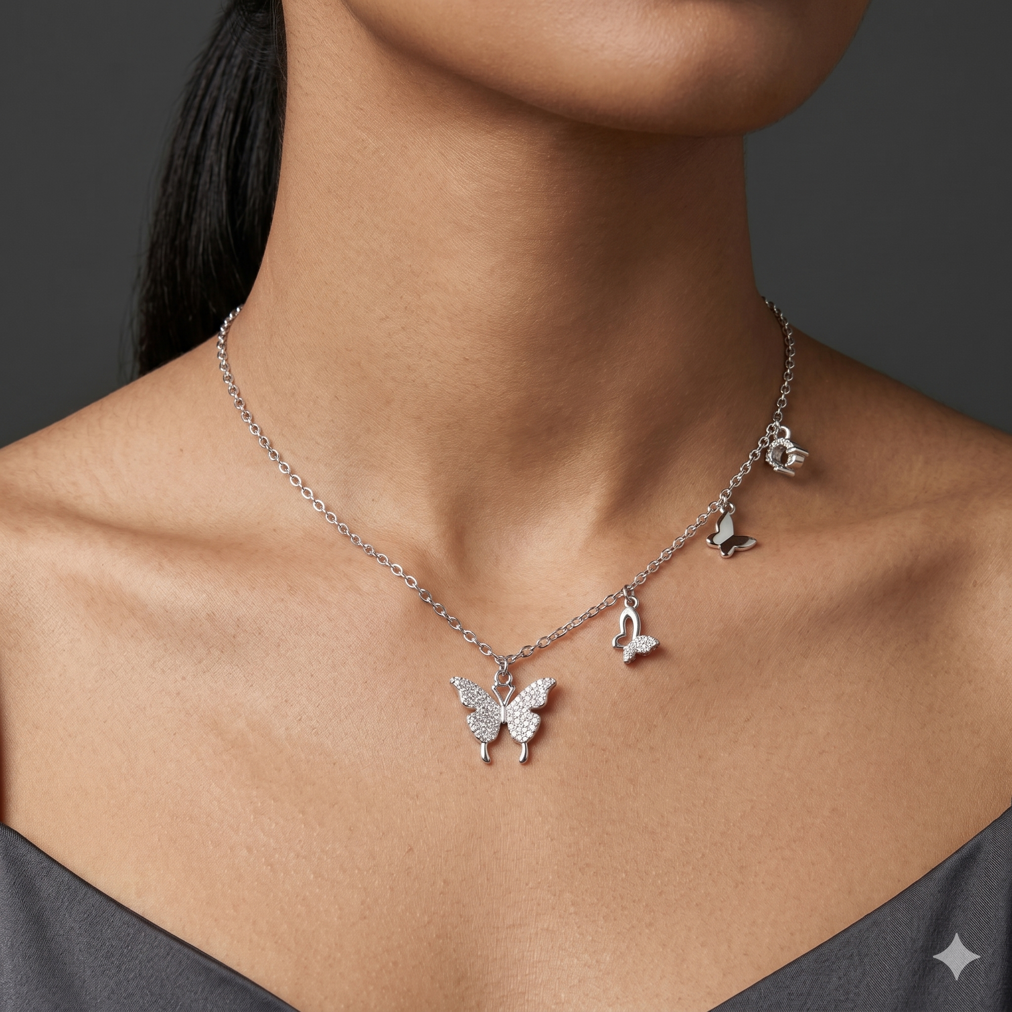 Butterfly charm chain pendant