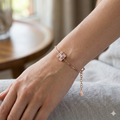 Single Square Stone Rosegold Bracelet