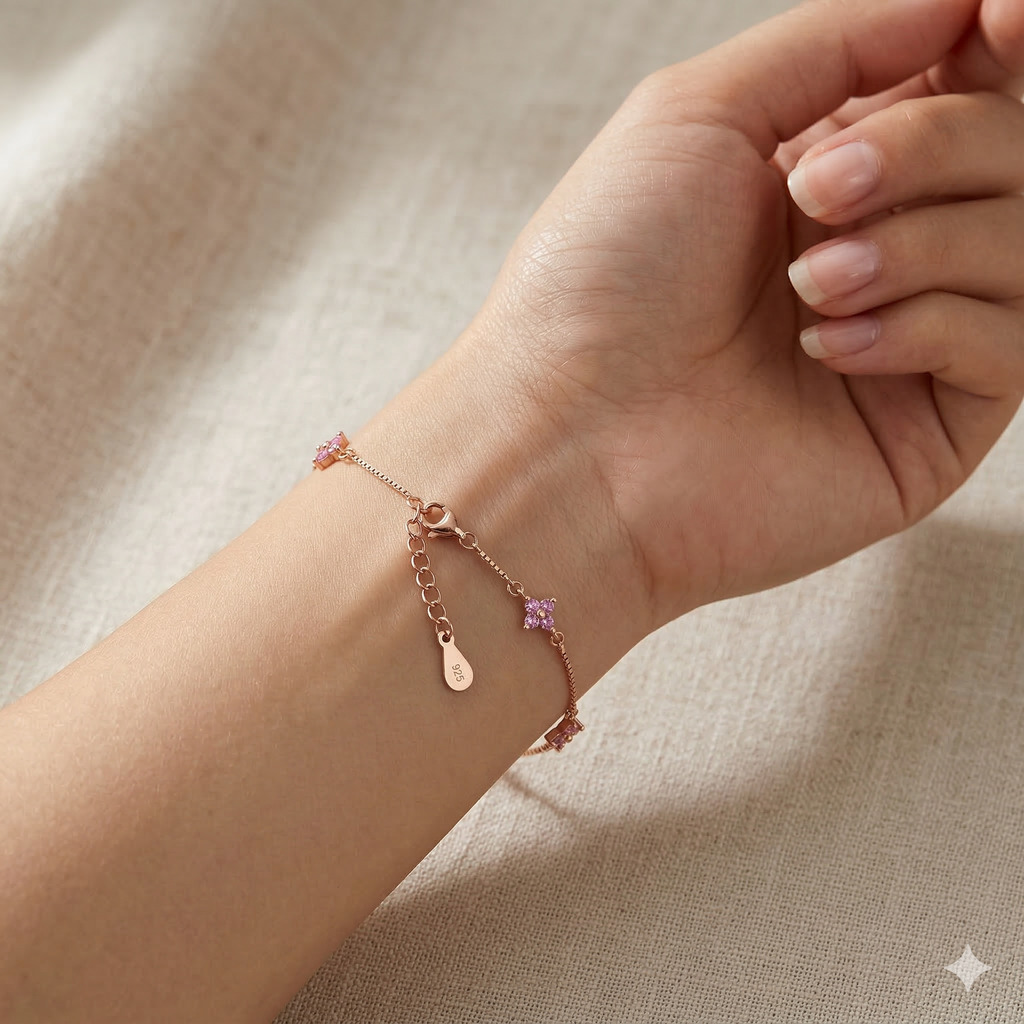 Pink Stone Rosegold Bracelet