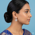 Snowflake-shaped drop earrings