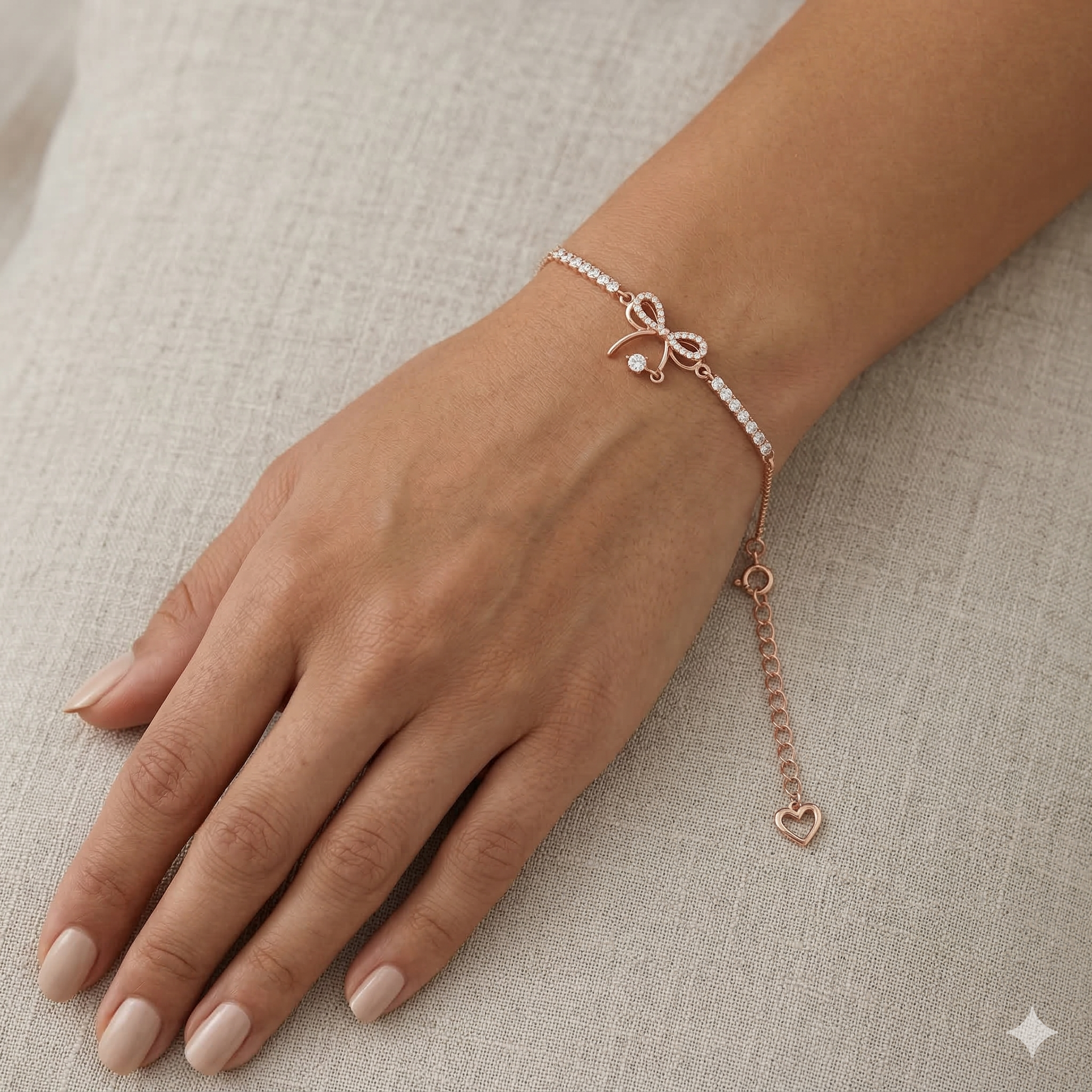 Infinity Single Stone Rosegold Bracelet