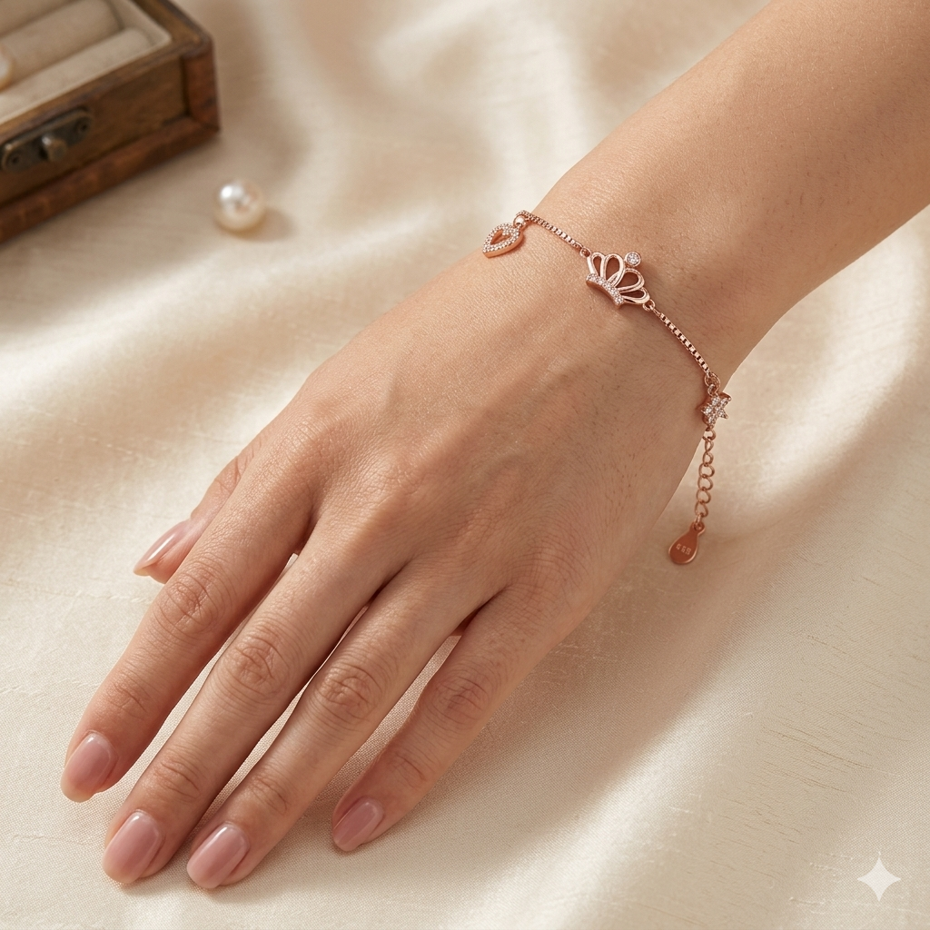Hanging charm crown Bracelet