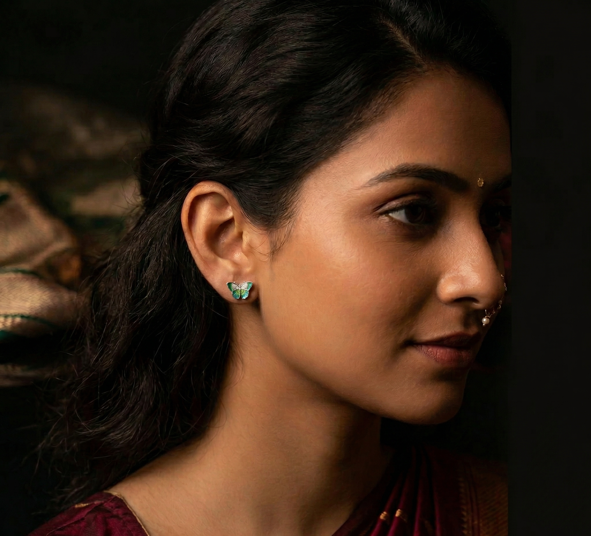 Green Buterfly Earrings