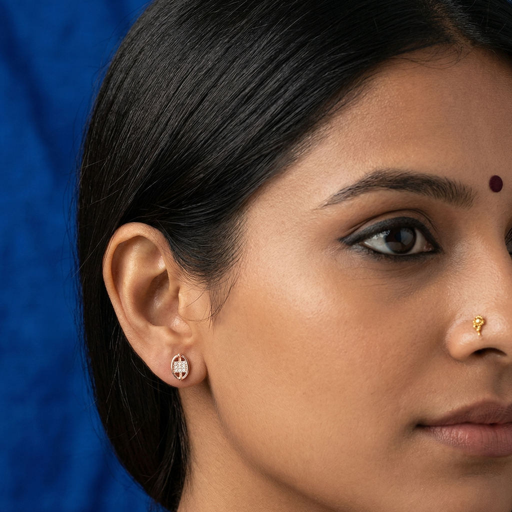 Oval Stone Earring