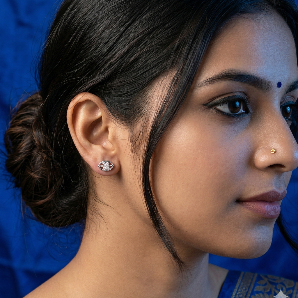 Oval Stone Earring