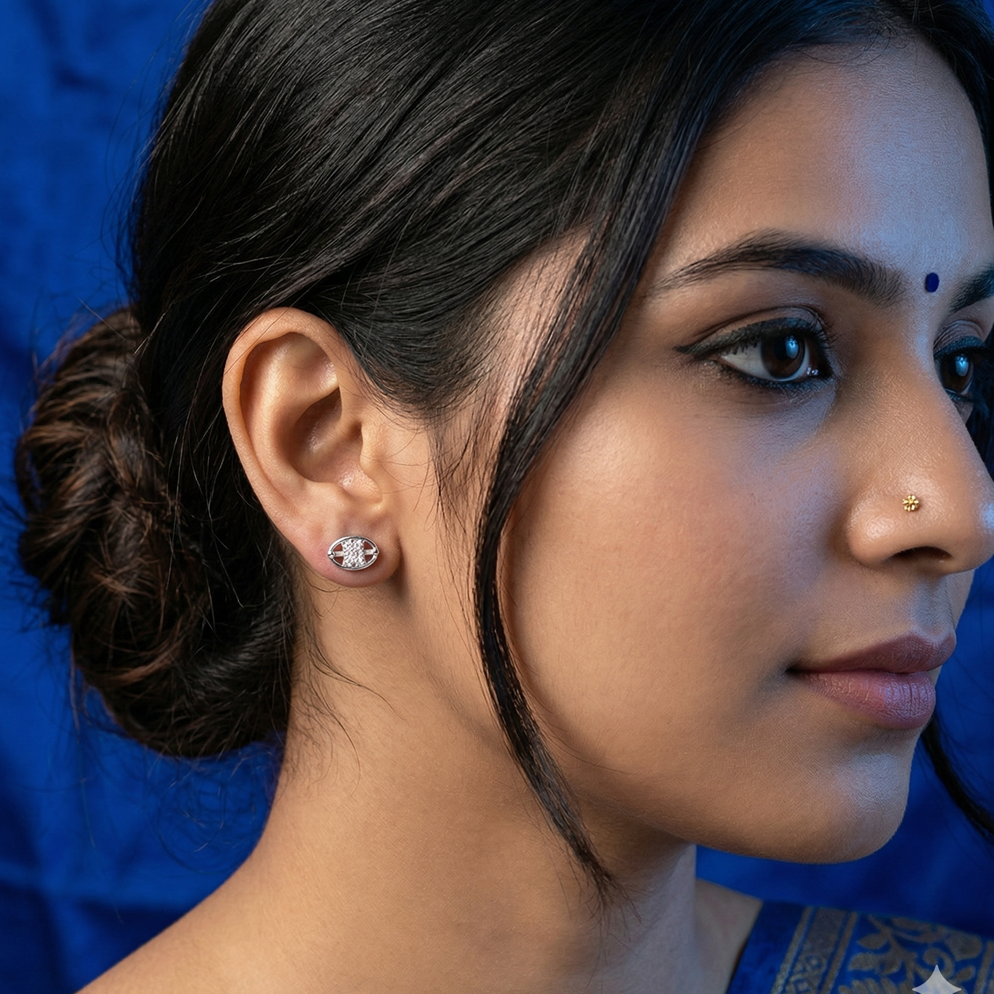 Oval Stone Earring