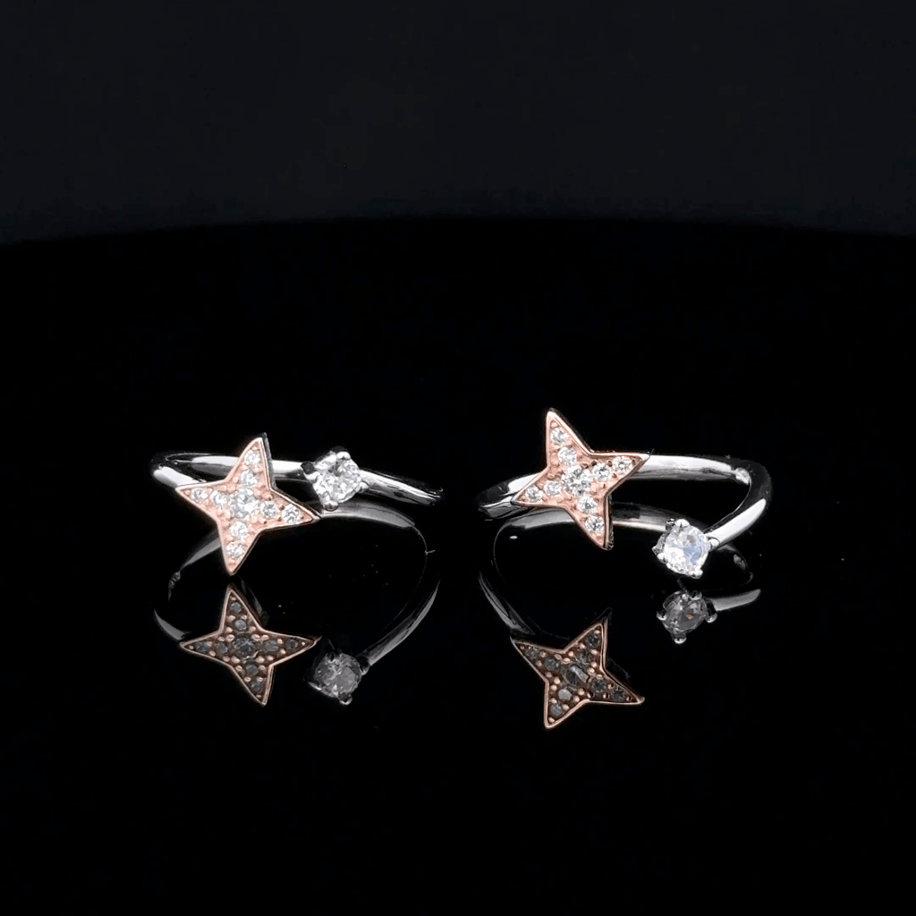 North Star & Solitaire Toe Rings