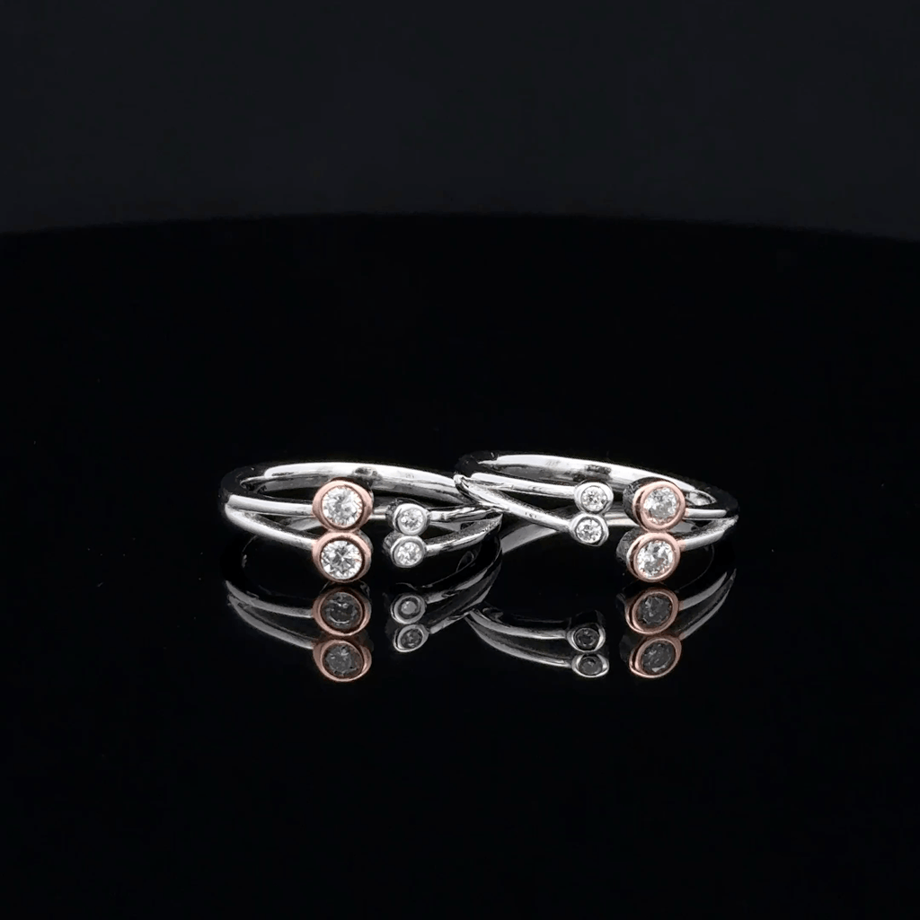 Two-Tone Dual-Band Bypass Toe Rings
