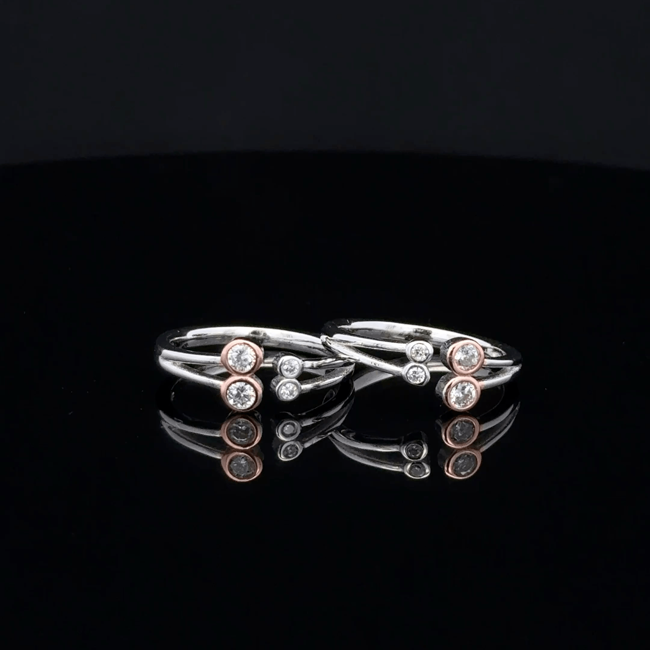 Two-Tone Dual-Band Bypass Toe Rings