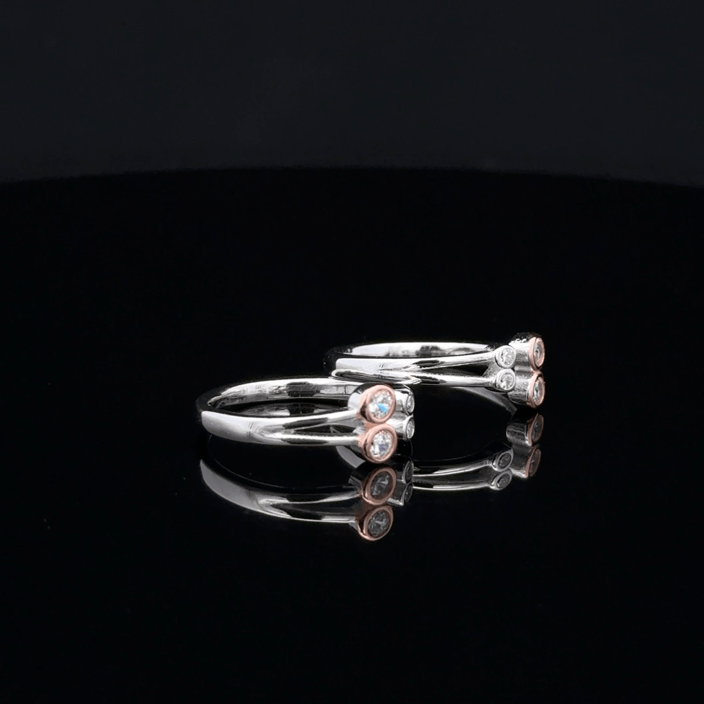 Two-Tone Dual-Band Bypass Toe Rings
