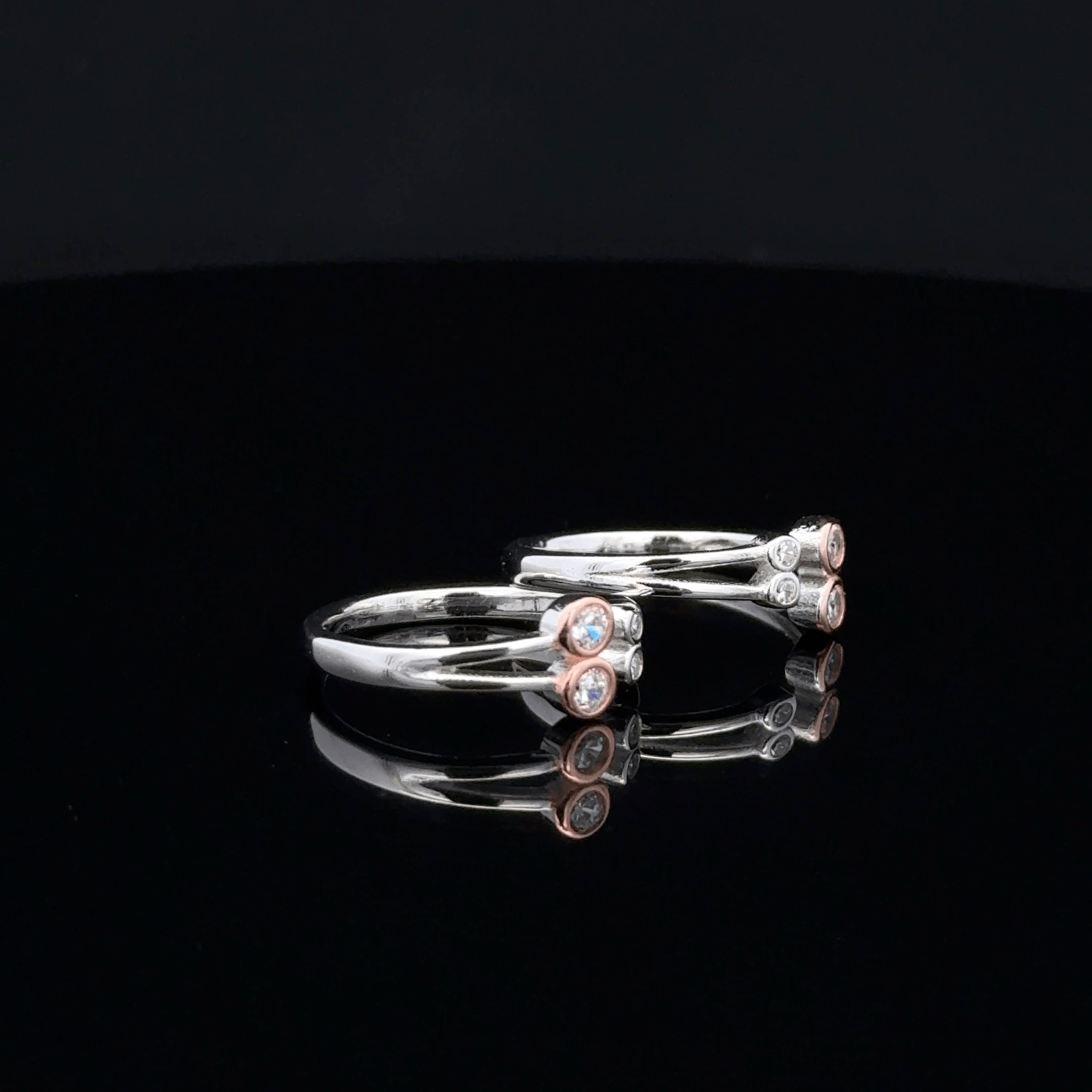 Two-Tone Dual-Band Bypass Toe Rings