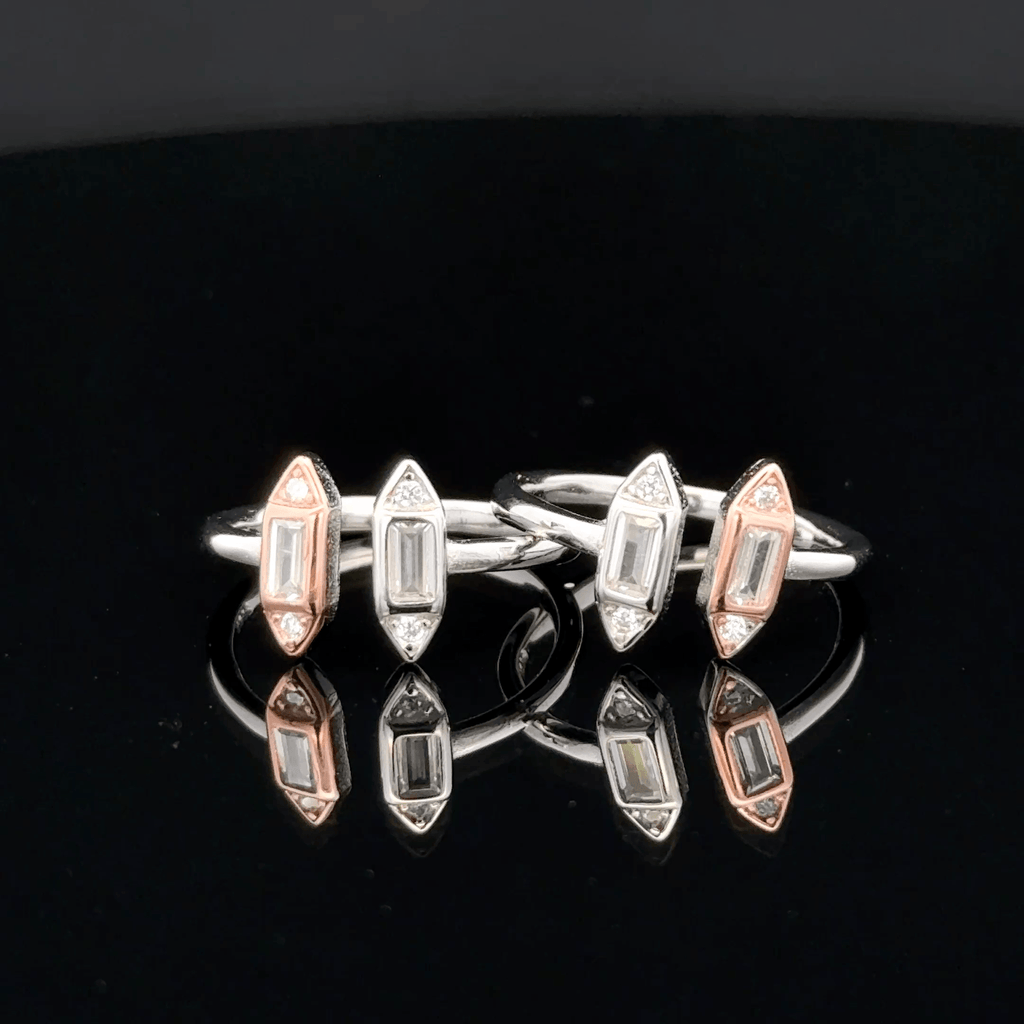 Cut Hexagon Toe Rings