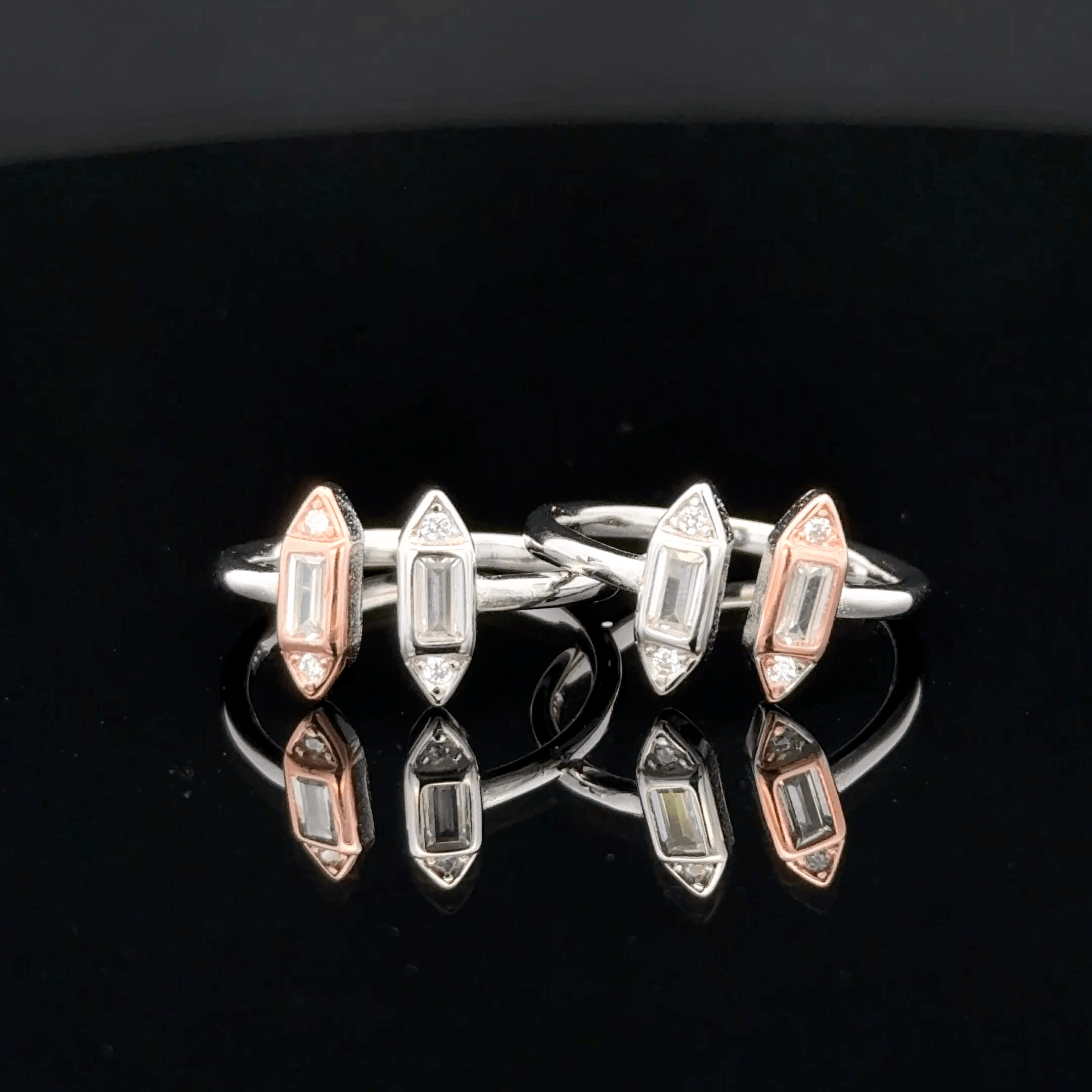 Cut Hexagon Toe Rings