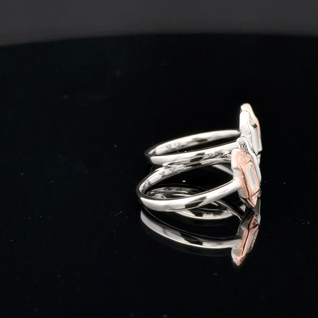 Cut Hexagon Toe Rings