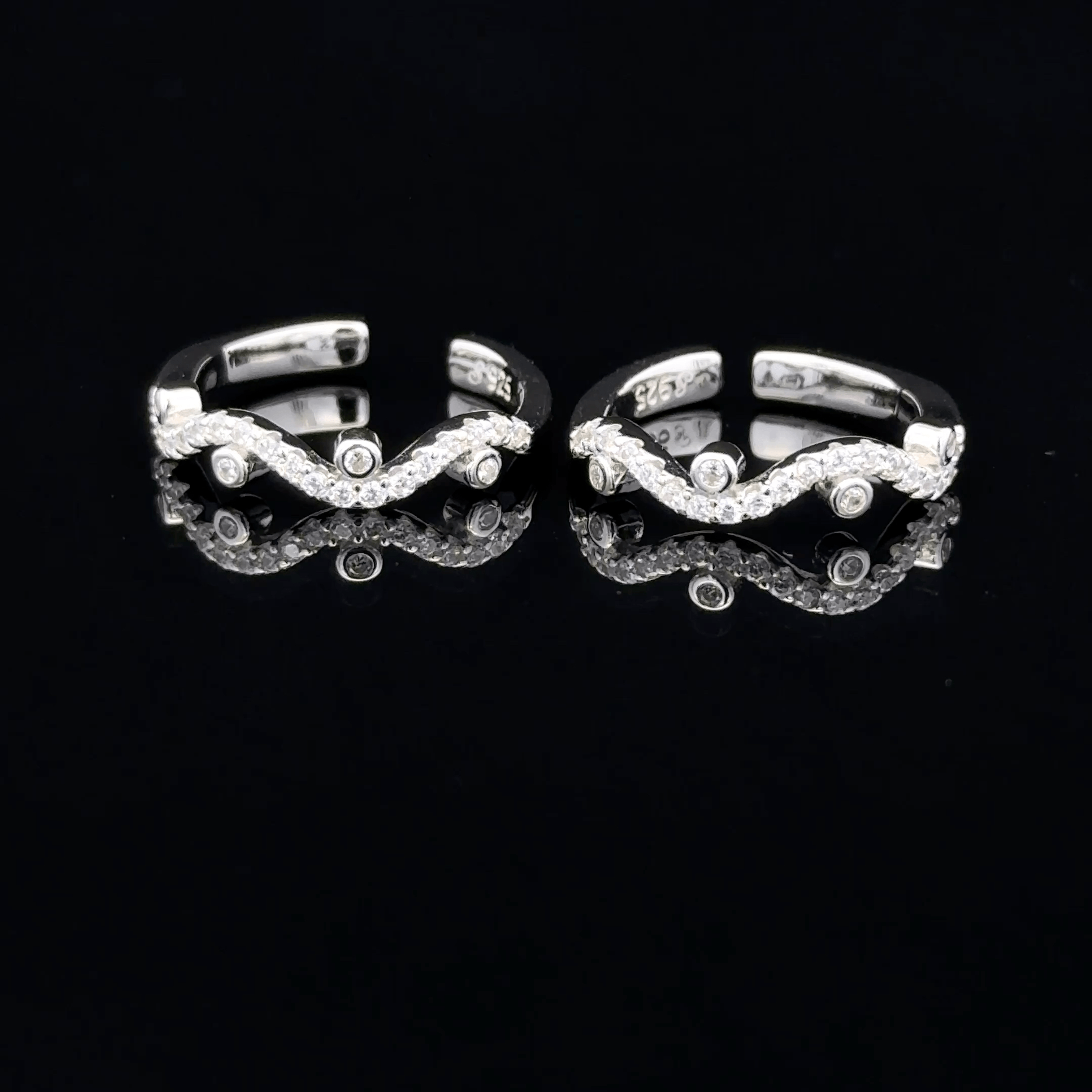 Wave Toe Rings