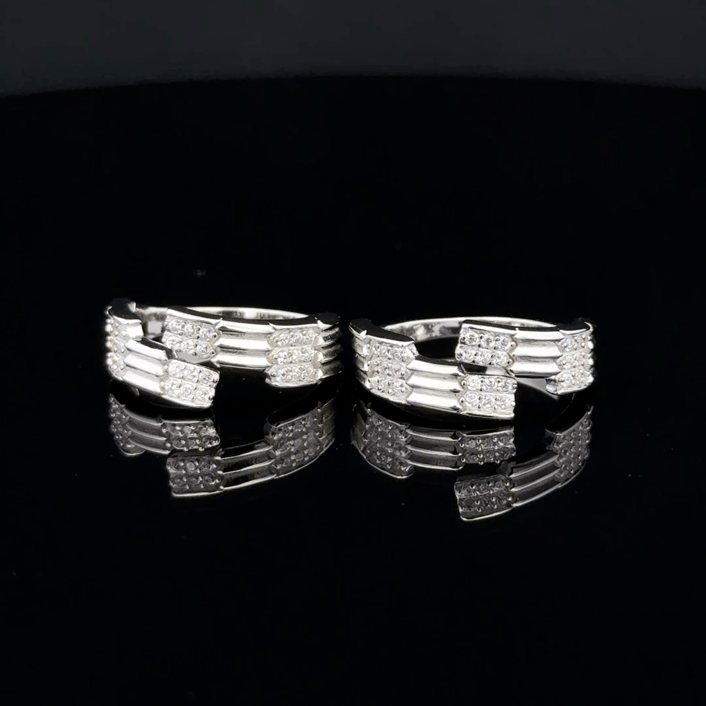 Triple Row Ribbed Bypass Toe Rings