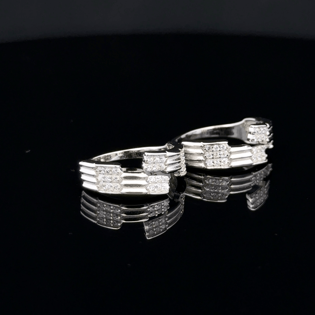 Triple Row Ribbed Bypass Toe Rings