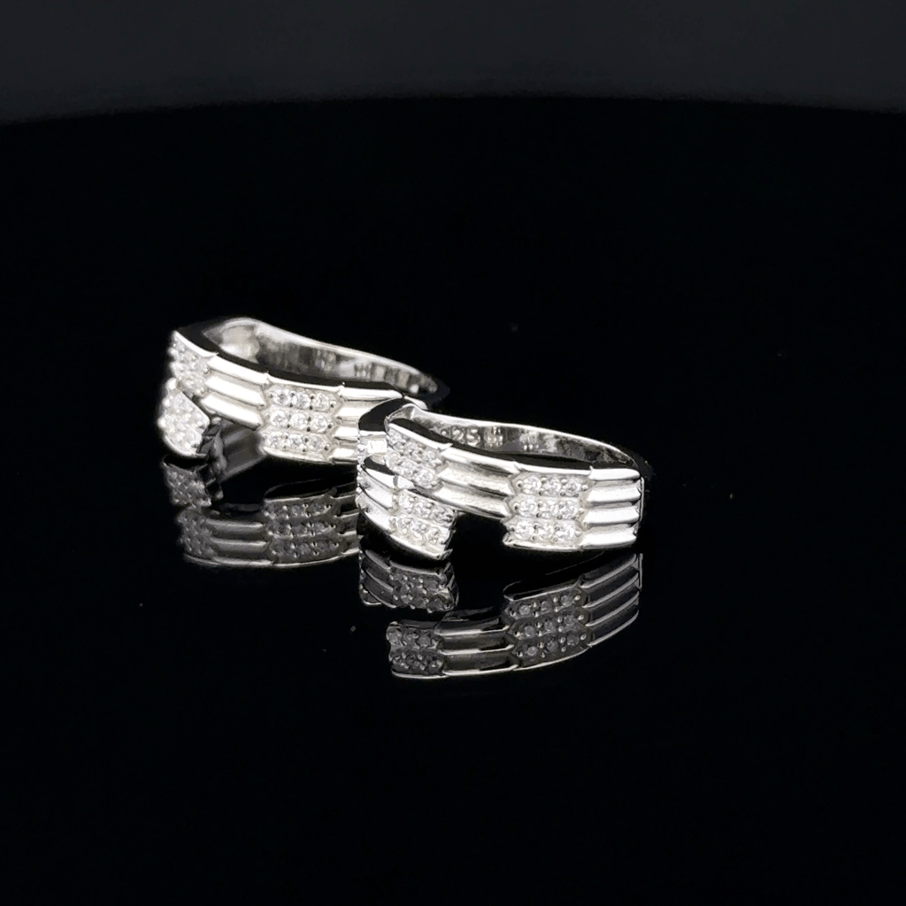 Triple Row Ribbed Bypass Toe Rings