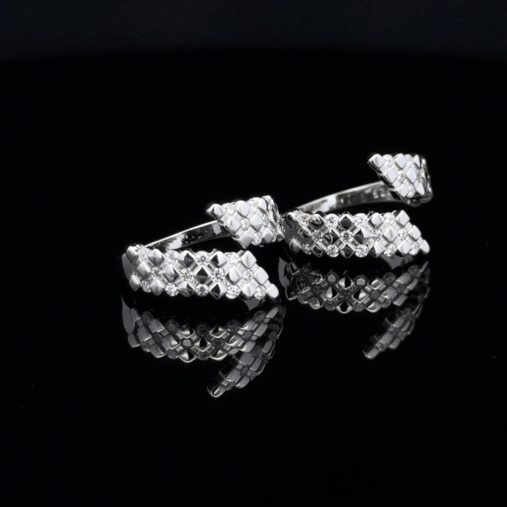 Textured Geometric Wrap Toe Rings