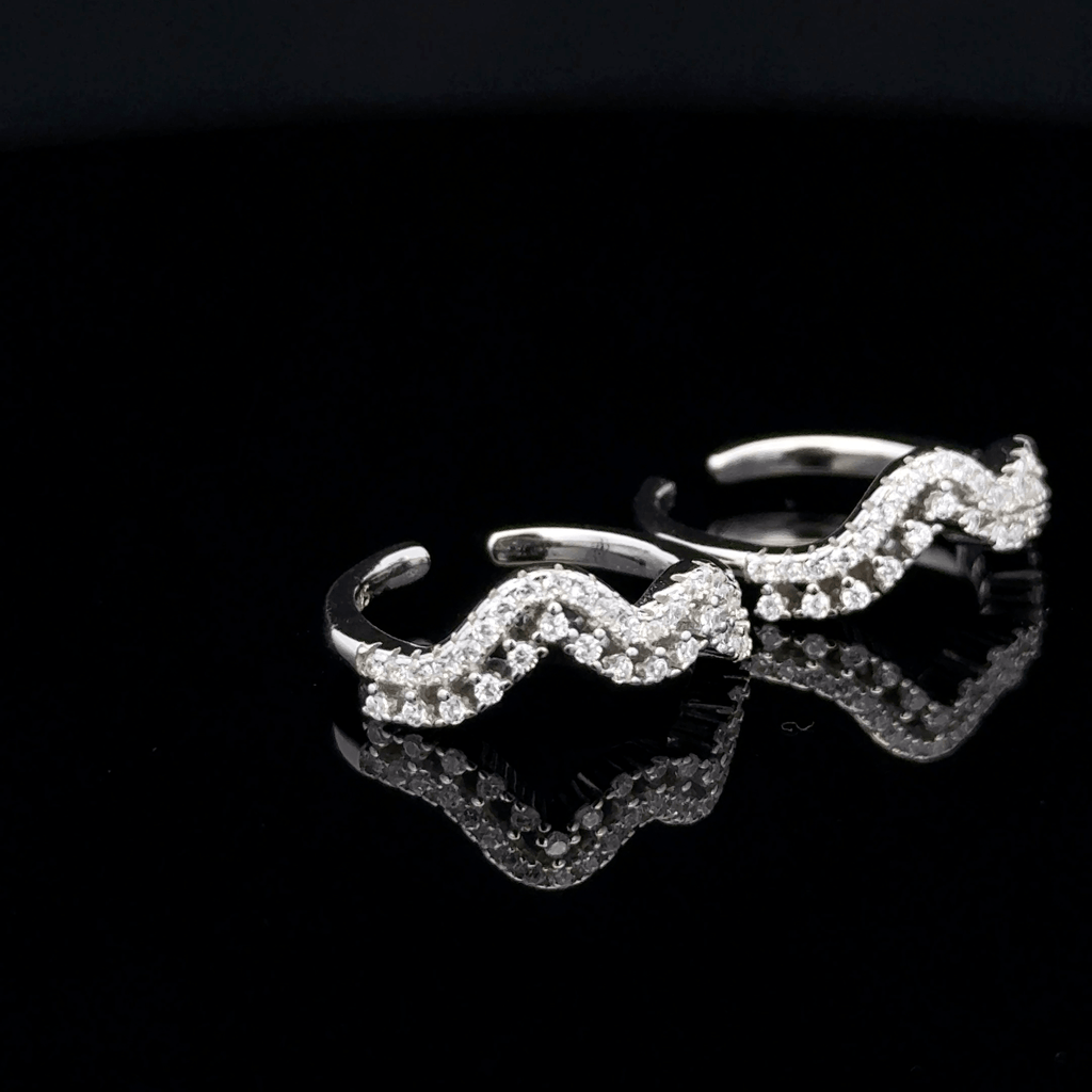 Chevron Wave Toe Ring
