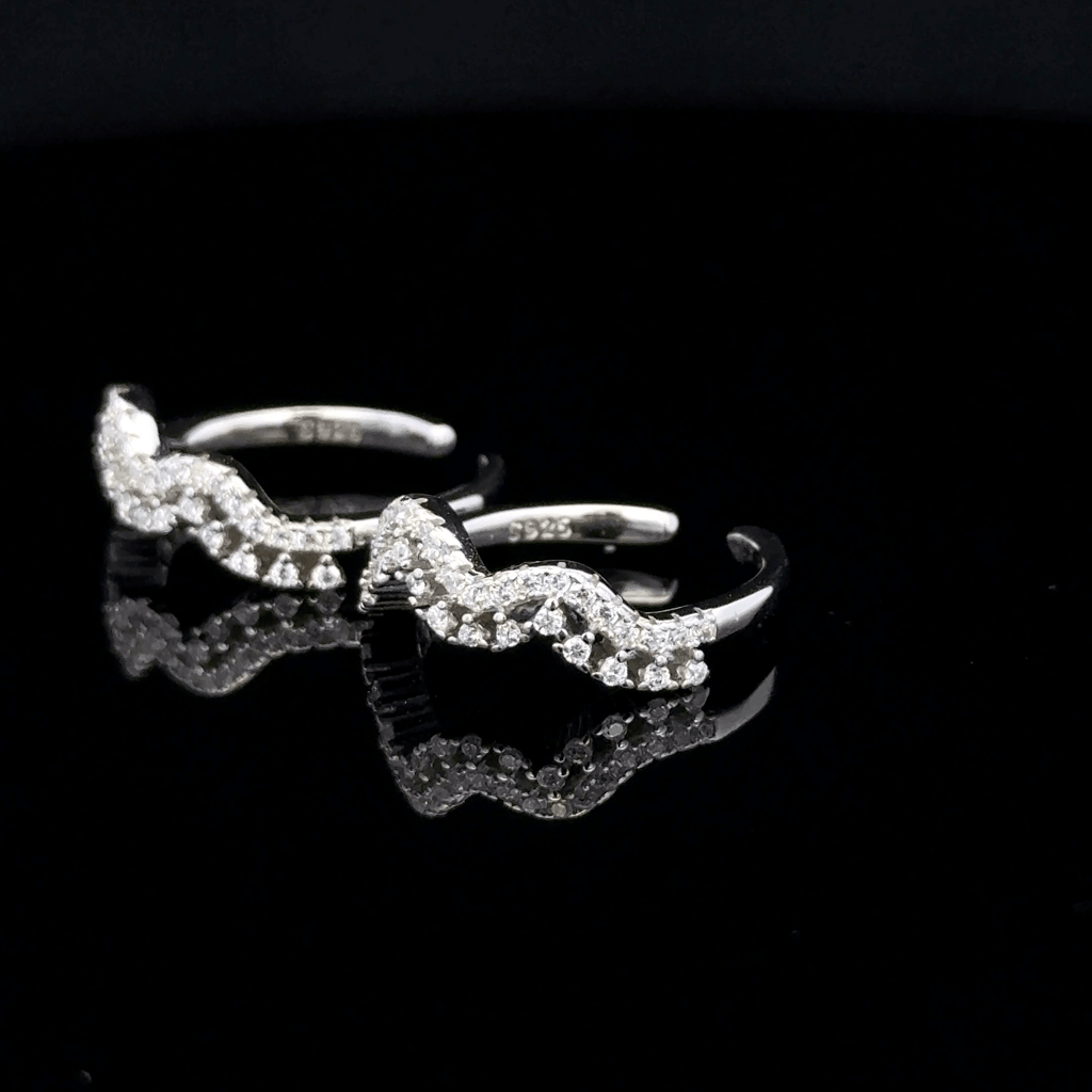 Chevron Wave Toe Ring