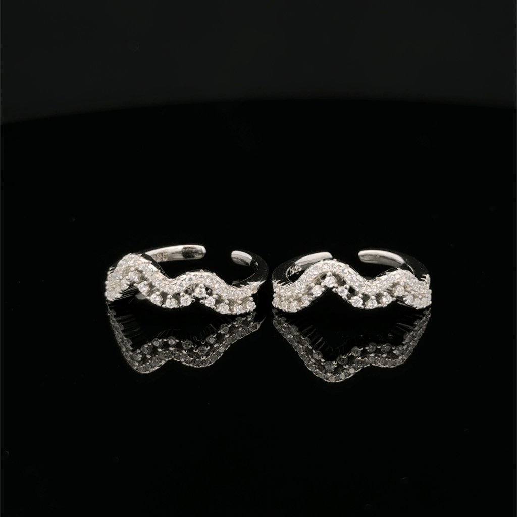Chevron Wave Toe Ring