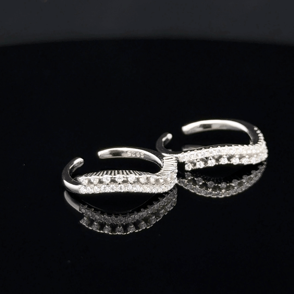 Wave-Pattern Parallel Band Toe Rings