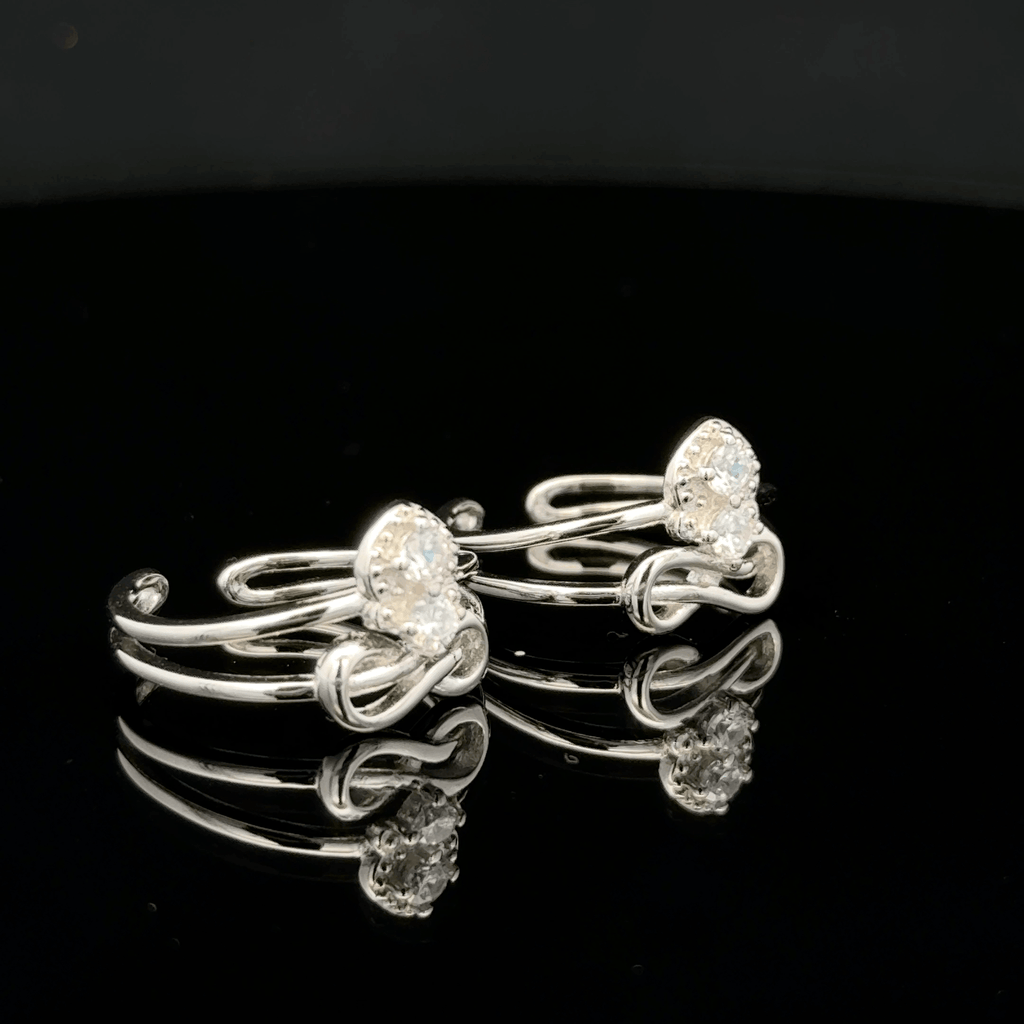 Double Band Toe Rings with Infinity Bow
