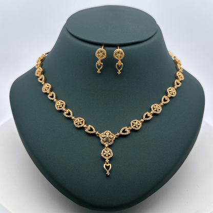 Gold Plated Necklace with earrings