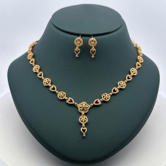 Gold Plated Necklace with earrings