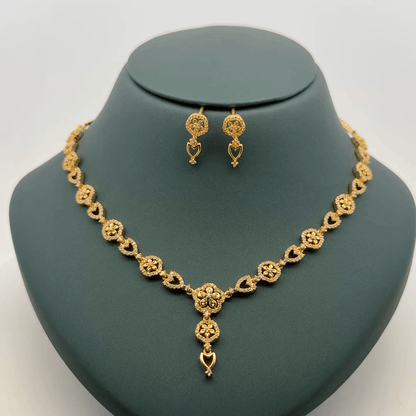 Gold Plated Necklace with earrings