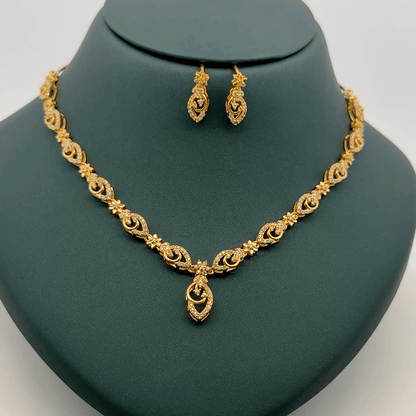Gold Plated Necklace with earrings